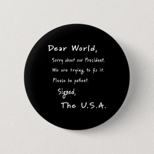 Beste excuusbrief van de Amerikaanse anti-Trump Ronde Button 5,7 Cm