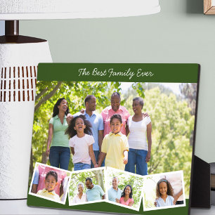 Beste familie ooit - Aangepaste foto Collage Green Fotoplaat
