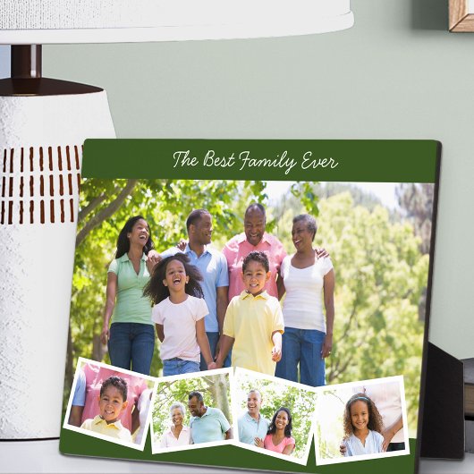 Beste familie ooit - Aangepaste foto Collage Green Fotoplaat