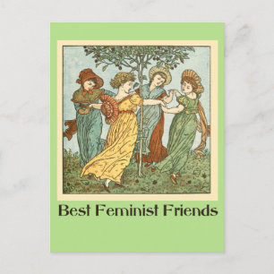 Beste feministische vrienden briefkaart