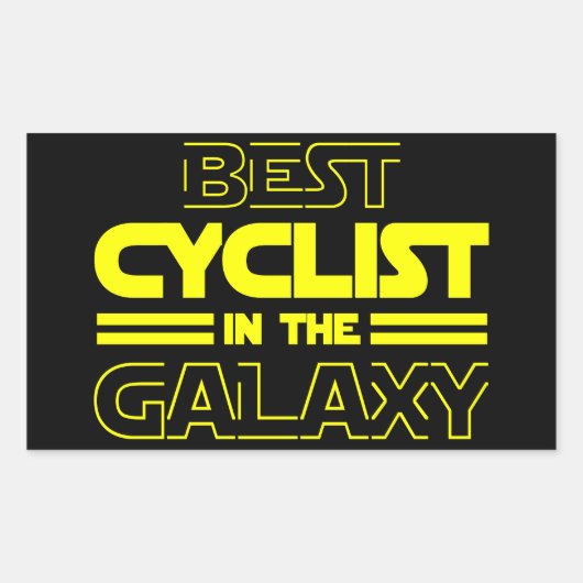 Beste fietser in de melkweg rechthoekige sticker (Voorkant)