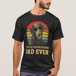 Beste Flat Coated Retriever Dad Ever Dog Retro Vin T-shirt