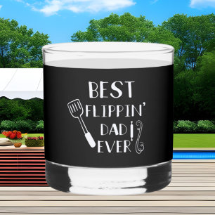 Beste flippin papa ooit bbq woord kunst whisky glas