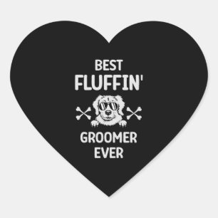 Beste Fluffin 'Groomer Ever Bont Artiest Hond Groo Hart Sticker