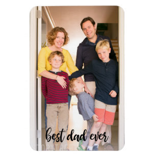 Beste foto van papa in zwart script magneet