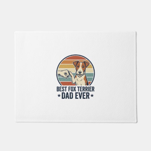 Beste Fox Terrier Vader Ooit Vintage Hond Liefhebb Deurmat (Voorkant)