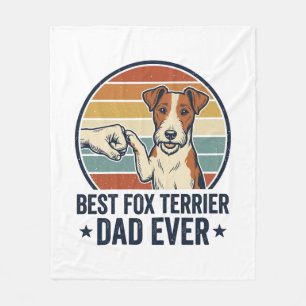 Beste Fox Terrier Vader Ooit Vintage Hond Liefhebb Fleece Deken