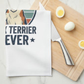 Beste Fox Terrier Vader Ooit Vintage Hond Liefhebb Theedoek (Quarter Fold)