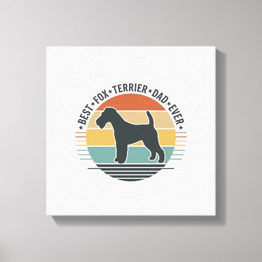 Beste Fox Terrier Vader Ooit Vintage Hond Shirt_1 Canvas Afdruk (Voorkant)