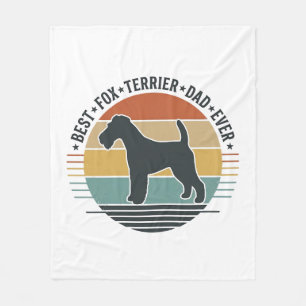 Beste Fox Terrier Vader Ooit Vintage Hond Shirt_1 Fleece Deken