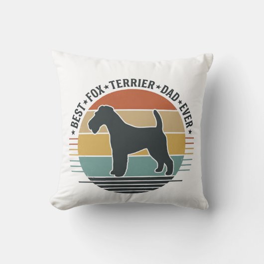 Beste Fox Terrier Vader Ooit Vintage Hond Shirt_1 Kussen (Voorkant)