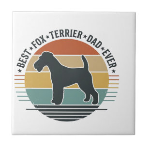 Beste Fox Terrier Vader Ooit Vintage Hond Shirt_1 Tegeltje