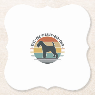 Beste Fox Terrier-vader ooit vintage honden T-shir Kartonnen Onderzetters