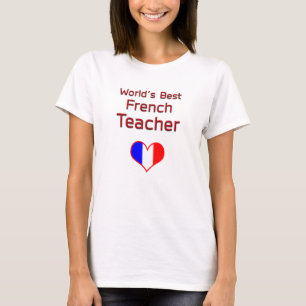 Beste Franse leraar met hartvlag ter wereld T-shirt