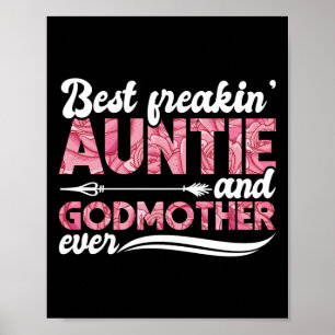 Beste Freakin-tante en Godmoeder in Floral Poster