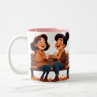 Beste Freundinnen-Tasse – Gemeinsam Lachen & Kaffe Tweekleurige Koffiemok