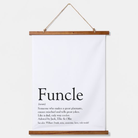 Beste Funcle Ooit Uncle Moderne Definitie Hangend Wandkleed (Voorkant)