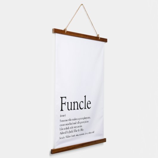 Beste Funcle Ooit Uncle Moderne Definitie Hangend Wandkleed (Gebogen)