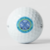 BESTE GATEN IN ÉÉN Blauw Monogram Golfballen (Voorkant)