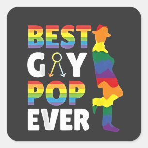 Beste Gay Pop Ooit LHBT Pride Maand Opa Pap Vierkante Sticker