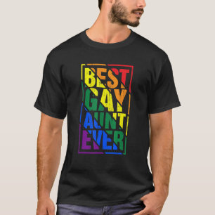 Beste Gay Tante Ooit LGBT Pride Rainbow Flag Famil T-shirt