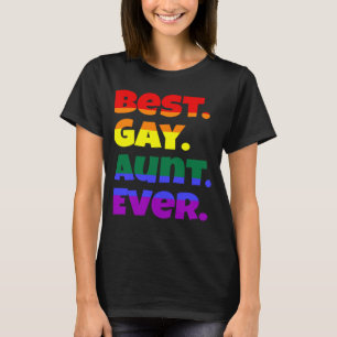 Beste Gay Tante Ooit LGBTQ Gay Pride Vlag Maand Re T-shirt