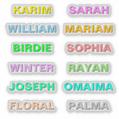 Beste Gekleurde Vetgedrukte Script Namen, Modern W Sticker (Voorkant)