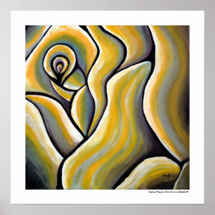 Beste gele Rose Abstract Moderne Art Flower Poster