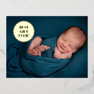 Beste geschenk ooit Moderne Folie van het Fotozege Feestdagen Briefkaart