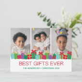 Beste geschenken ooit 3 Foto Feestdagenkaart (Staand voorkant)