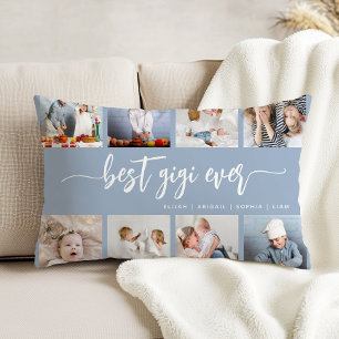 Beste Gigi Ooit 8 Foto Collage Stofblauw Accent Kussen
