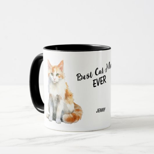 Beste Ginger en Witte Kat Moeder Ooit Mok (Voorkant links)