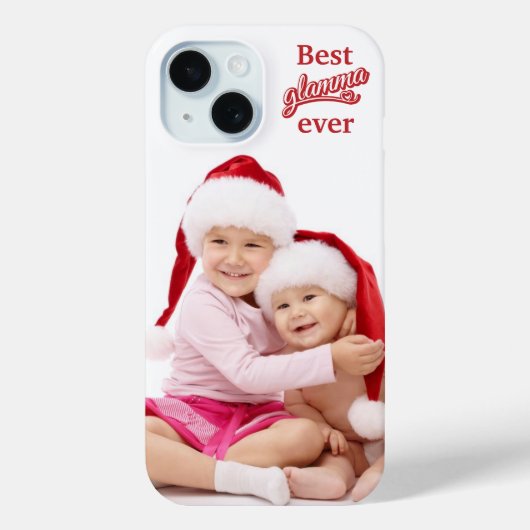 Beste Glamma Ooit foto rood/wit op wit Case-Mate iPhone Case (Achterkant)
