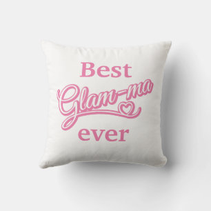 Beste Glamma Ooit Foto roze/wit Kussen