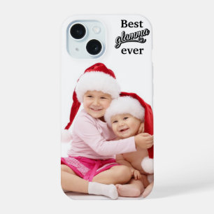 Beste Glamma ooit foto zwart/wit op wit iPhone 15 Hoesje
