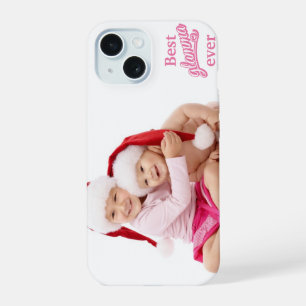Beste Glamma Ooit horizontale foto roze/wit iPhone 15 Hoesje