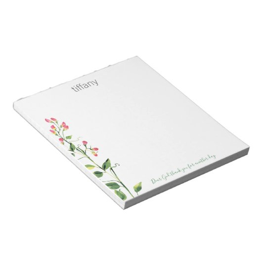 Beste God, dank u Floral Stem Blocnote (Schuin)