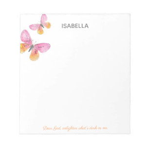 Beste God, licht toe wat donker Butterfly Notitieb Notitieblok