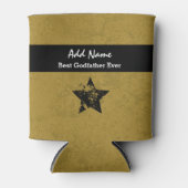 Beste Godfather Ever Goud en Zwart Lint A04 Blikjeskoeler (Voorkant)