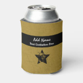 Beste Godfather Ever Goud en Zwart Lint A04 Blikjeskoeler (Blikje Achterkant)