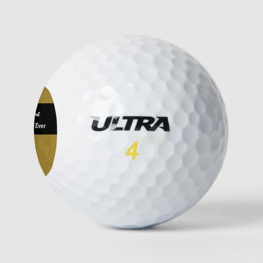 Beste Godfather Ever Goud en Zwart Lint A04 Golfballen (Logo)