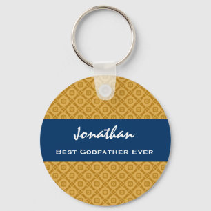 Beste GODFATHER Gold- en Navy-cadeauidee Sleutelhanger
