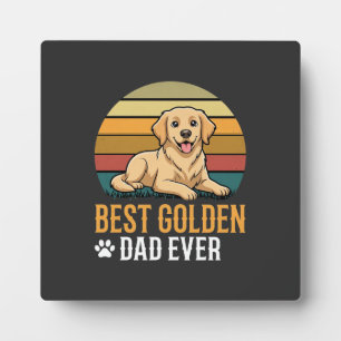 Beste Golden Retriever Vader Ooit Retro Hond Fotoplaat