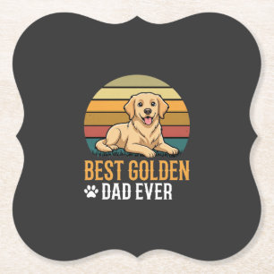 Beste Golden Retriever Vader Ooit Retro Hond Kartonnen Onderzetters