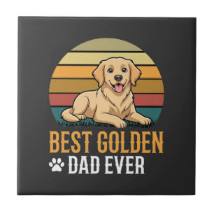Beste Golden Retriever Vader Ooit Retro Hond Tegeltje