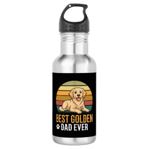Beste Golden Retriever Vader Ooit Retro Hond Waterfles