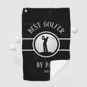 Beste Golfer door Par Golf Custom Monogram Zwart Golfhanddoek (Insitu)