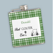 Beste Golfer Green Plaid Custom Heupfles
