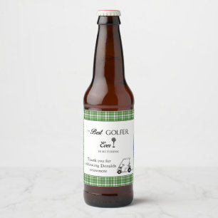 Beste Golfer Groen Geruit Maatwerk Bier Etiket