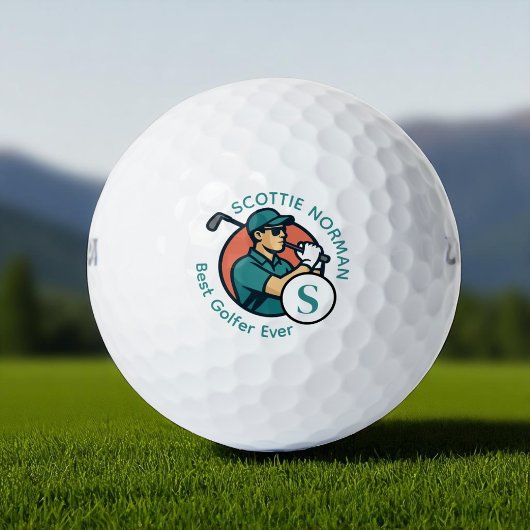 Beste golfer ooit moderne retro-monografie golfballen